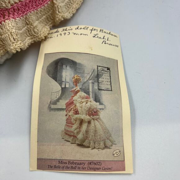 Vintage Annie's Attic February 1993 Pink Victorian GWTW Dress Handmade Doll - Picture 10 of 12